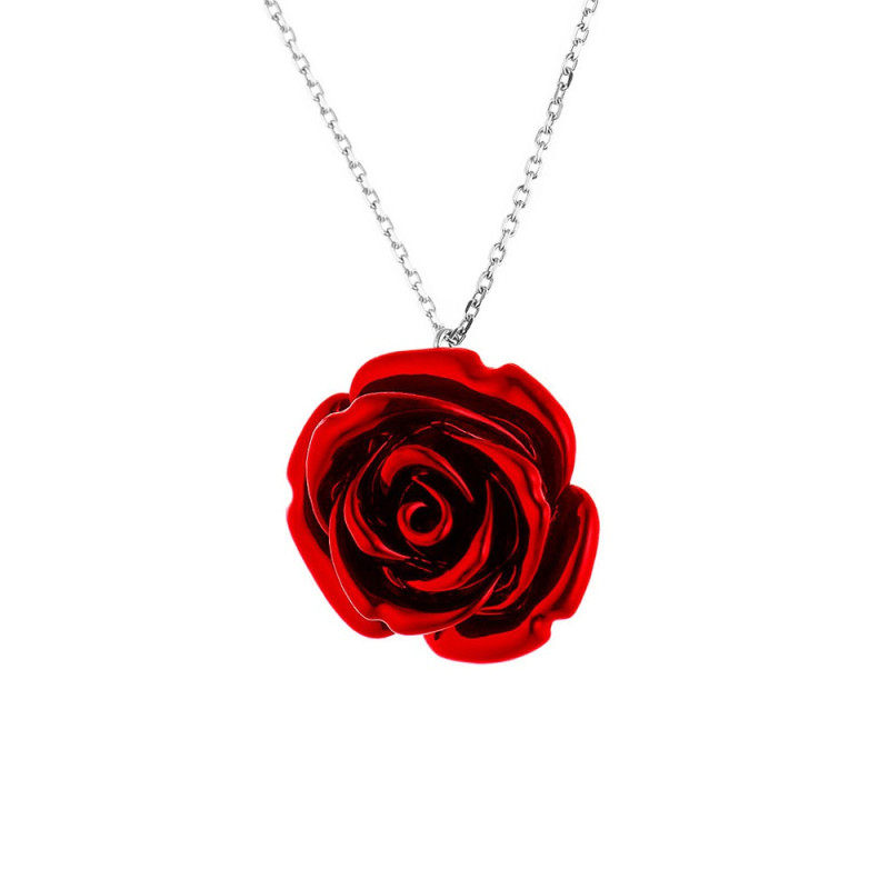 Parure Notting Hill - Boucles d'Oreilles & Collier Rose Rouge